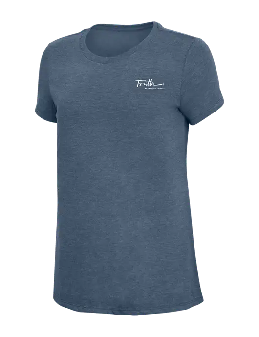 Womens Simply Soft Navy Frost 4.5oz  Poly/Combed Ring Spun Cotton T-Shirt w/Truth Logo