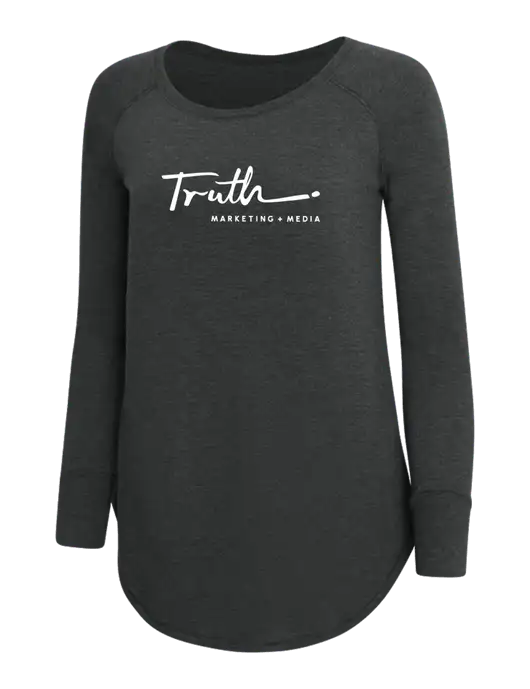 Womens Perfect Wide Collar Tunic Tri-Blend Black Frost 4.5 oz T-Shirt w/Truth Logo