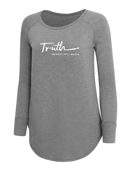 Womens Perfect Wide Collar Tunic Tri-Blend Grey Frost 4.5 oz T-Shirt w/Truth Logo