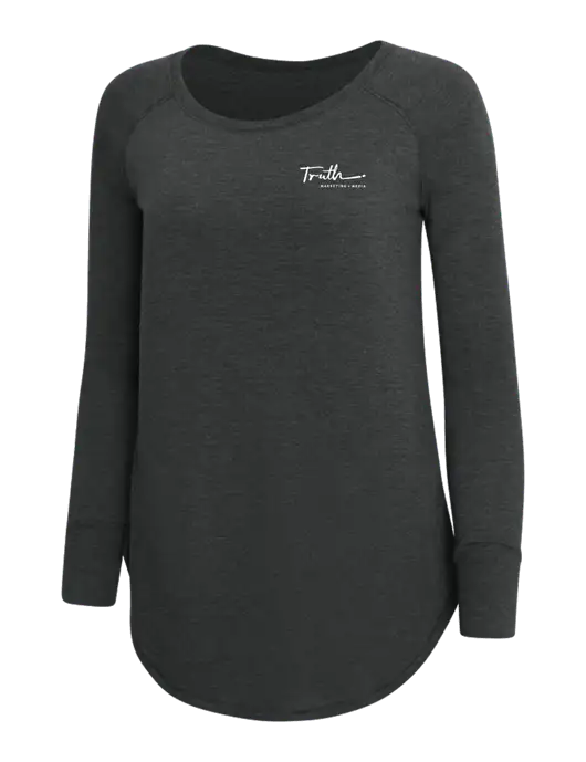 Womens Perfect Wide Collar Tunic Tri-Blend Black Frost 4.5 oz T-Shirt w/Truth Logo