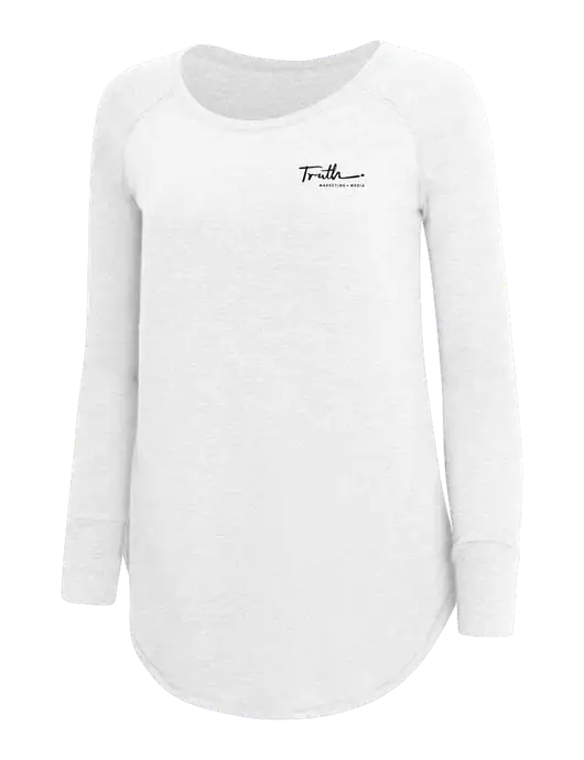 Womens Perfect Wide Collar Tunic Tri-Blend White 4.5 oz T-Shirt w/Truth Logo