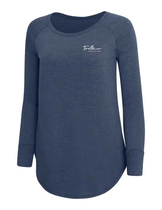 Womens Perfect Wide Collar Tunic Tri-Blend Navy Frost 4.5 oz T-Shirt w/Truth Logo