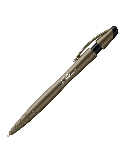 Awali Grey Metallic Pen - Black Ink w/Truth Logo