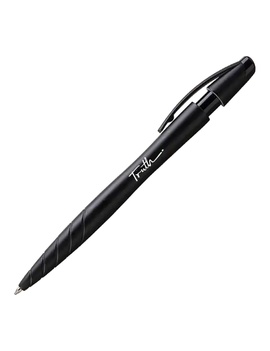 Awali Black Metallic Pen - Black Ink w/Truth Logo