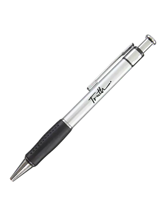 Malta Silver Pen - Black Ink w/Truth Logo