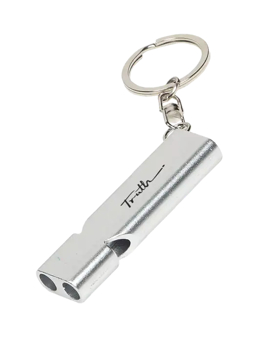 Quick Alert Silver Safety Whistle w/Truth Logo
