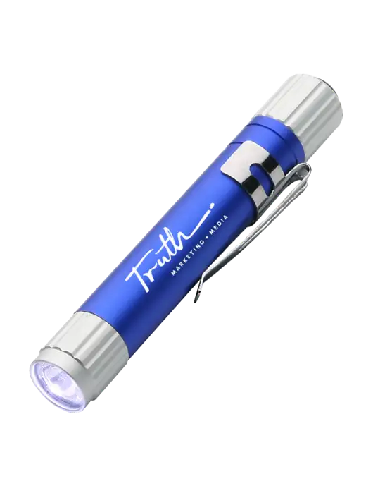 Blue Aluminum LED Penlight w/Truth Logo