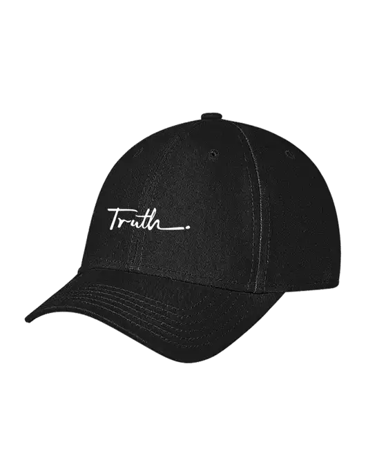 Black Structured Soft Snap Closure Hook & Loop Cap w/Truth Logo