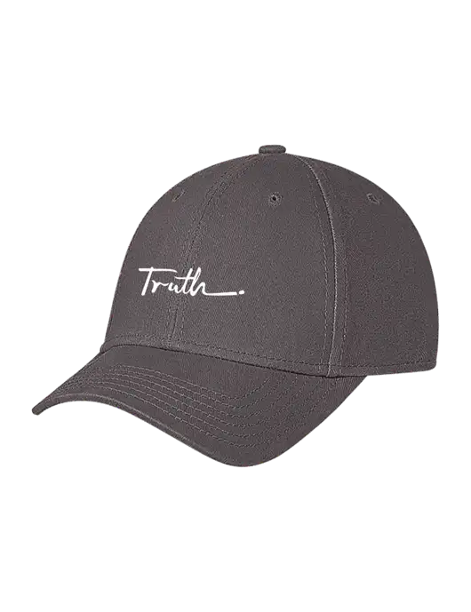 Medium Dark Grey Structured Soft Snap Closure Hook & Loop Cap w/Truth Logo