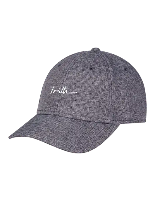 Heather Charcoal Structured Linen Look Cap Hook & Loop w/Truth Logo