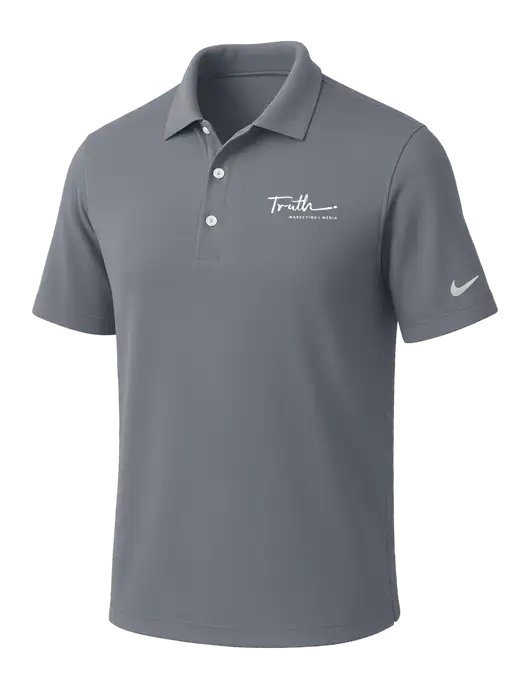 NIKE Medium Grey Dri-Fit Micro Pique Polo w/Truth Logo