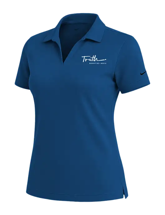 NIKE Dark Royal Womens Dri-Fit Micro Pique Polo w/Truth Logo