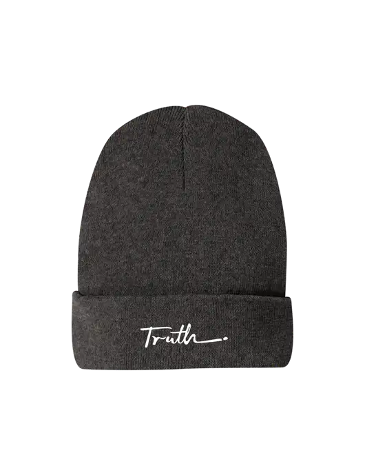 Recycled Charcoal Heather Beanie w/Truth Logo