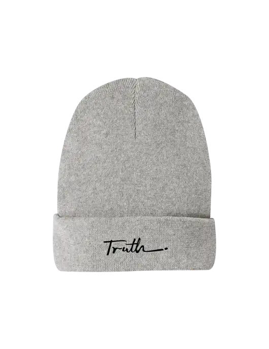 Recycled Light Heather Grey Beanie w/Truth Logo