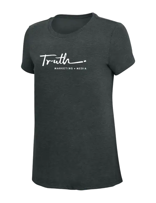 Womens Simply Soft Black Frost 4.5oz Poly/Combed Ring Spun Cotton T-Shirt w/Truth Logo