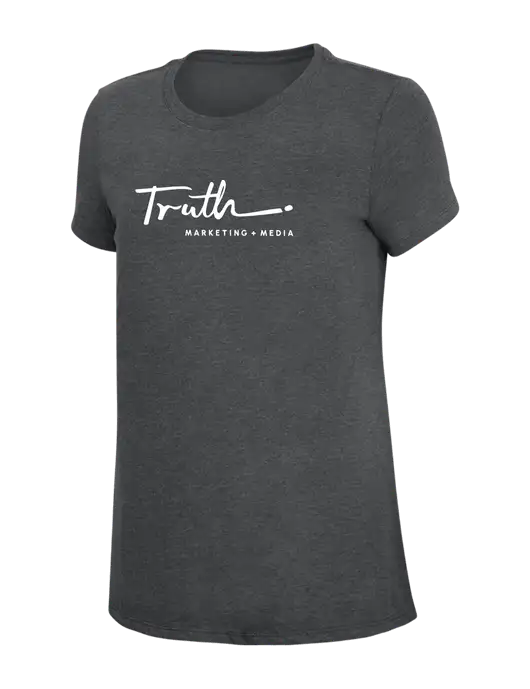 Womens Simply Soft Charcoal 4.5oz Poly/Combed Ring Spun Cotton T-Shirt w/Truth Logo