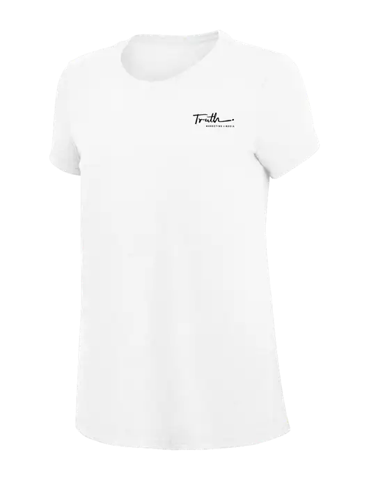 Womens Simply Soft White 4.5oz Poly/Combed Ring Spun Cotton T-Shirt
 w/Truth Logo