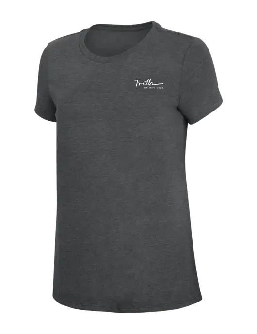 Womens Simply Soft Charcoal 4.5oz Poly/Combed Ring Spun Cotton T-Shirt w/Truth Logo