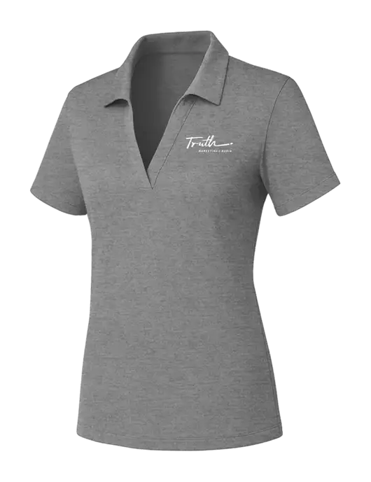 Womens Medium Grey Heather PosiCharge RacerMesh Polo w/Truth Logo