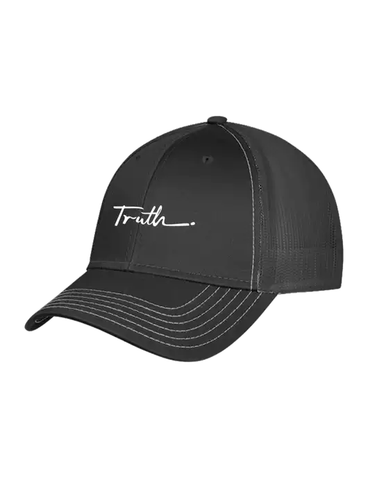 Charcoal Grey Mesh Trucker Cap Snap Back w/Truth Logo