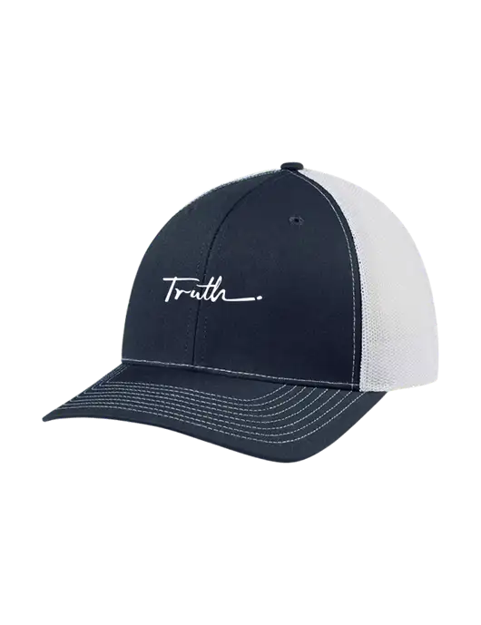 Richardson Adjustable Snapback Original 112 Trucker Cap Navy w/White Mesh w/Truth Logo