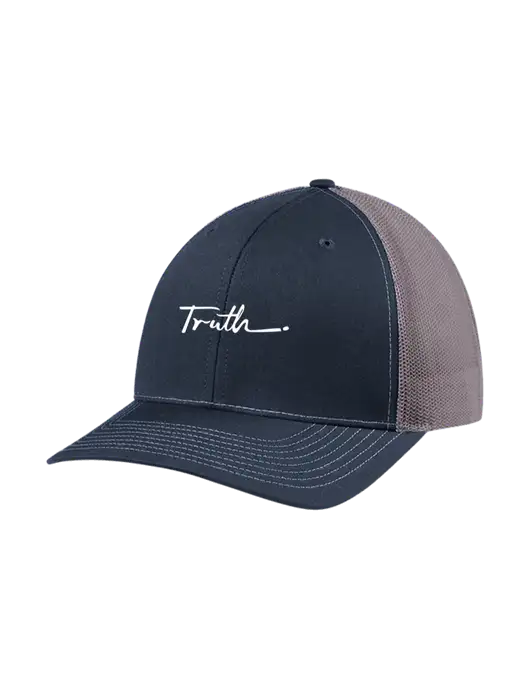 Richardson Adjustable Snapback Original 112 Trucker Cap Navy w/Charcoal Mesh w/Truth Logo