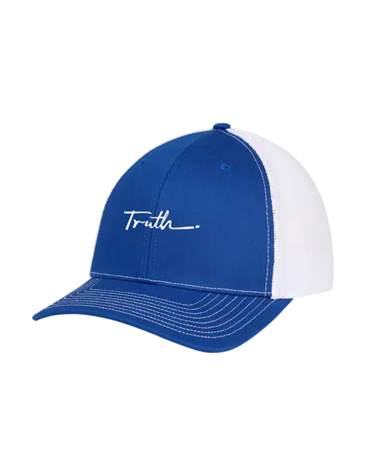 Richardson Adjustable Snapback Original 112 Trucker Cap Royal w/White Mesh w/Truth Logo