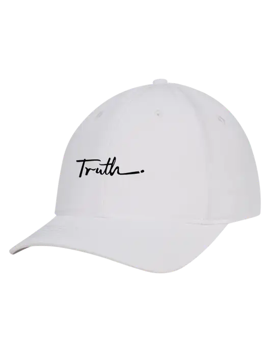 White Nylon Twill Performance Cap w/Truth Logo