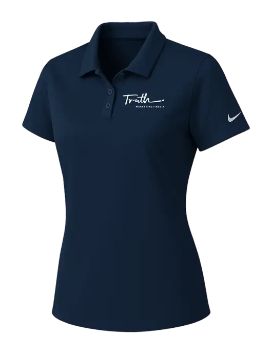 Nike Womens Navy Dry Essential Solid Polo w/Truth Logo