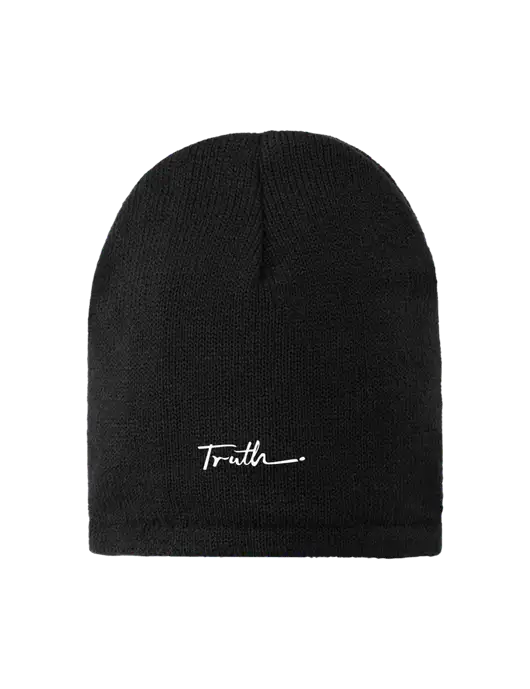 Black Fleece-Lined Beanie Cap w/Truth Logo