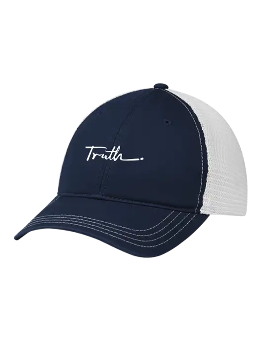 Richardson 111 Garment Washed Trucker Cap Navy w/White Mesh w/Truth Logo