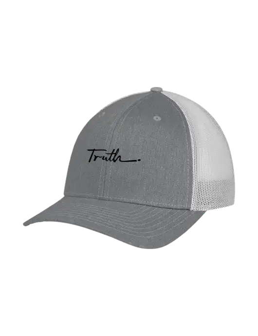 Richardson Adjustable Snapback Original 112 Trucker Cap Heather Grey w/Light Grey Mesh w/Truth Logo