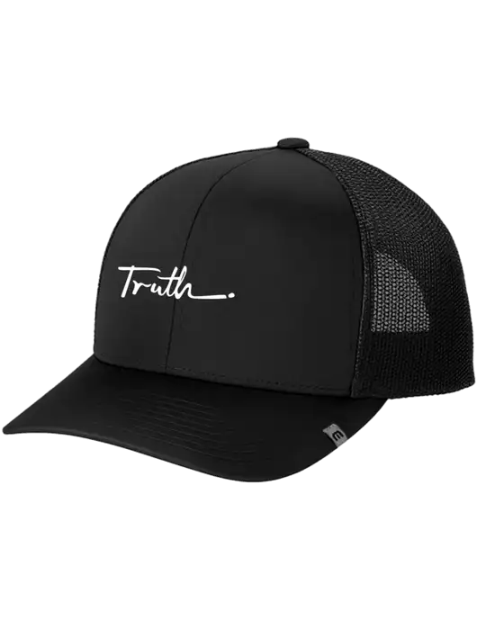 TravisMathew Black Cruz Trucker Cap w/Truth Logo