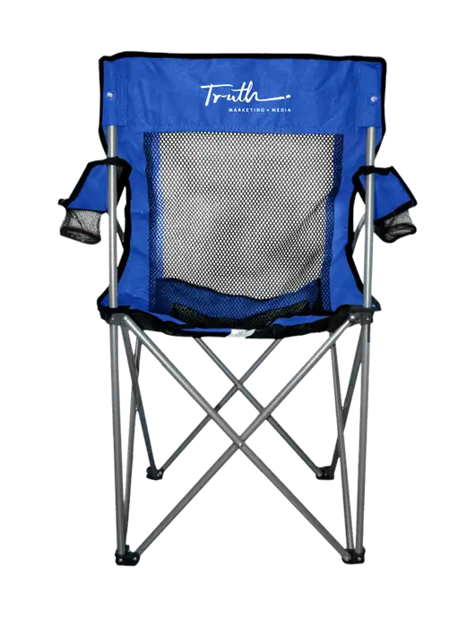Titan Dark Royal Blue/Black Mesh Folding Chair w/Truth Logo