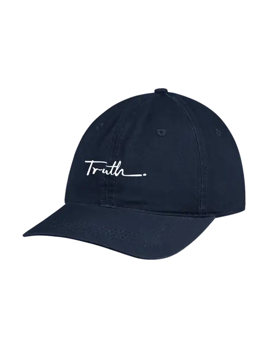 Garment Washed Unstructured Twill Navy Cap w/Truth Logo